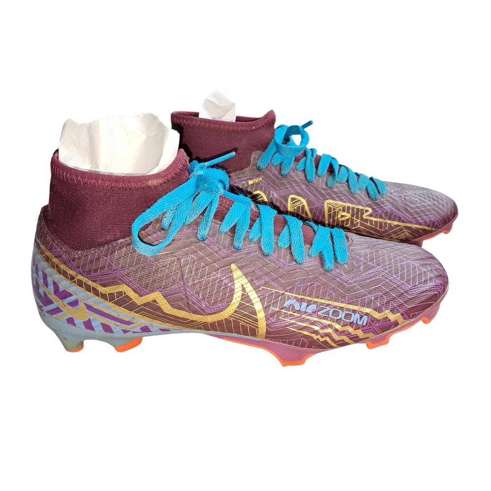 Nike  Athletic Cleats Burgundy Turquoise Gold men’s 7 women’s 5.5